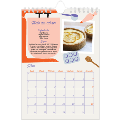 Calendrier photo A5 — Une année de recettes [couverture]