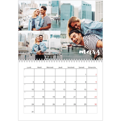 Calendrier photo A4 double (30 x 40 cm) — Superposition pinceau [Mars]