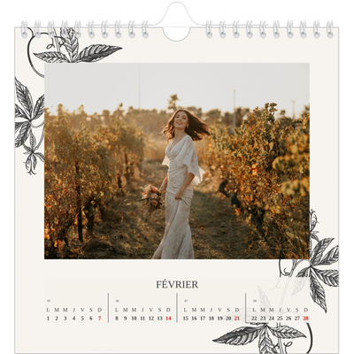 Calendriers annuels carré — Encre & lierre [Février]