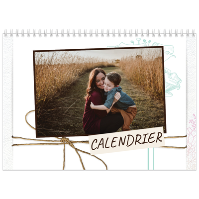 Calendrier photo A4 double (30 x 40 cm) — Ornements bucoliques [couverture]