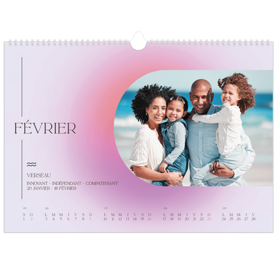 Calendrier photo A3 — Dégradé astrologique [Février]
