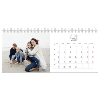 Calendrier de bureau — Mix de typographies [Avril]