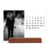 Calendrier de bureau support bois - paysage   — Écriture élégante [Janvier]