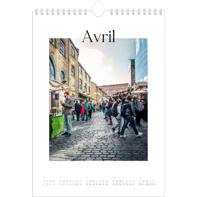 Calendrier photo A4 (20 x 30 cm) — Mon carnet de voyage [Avril]