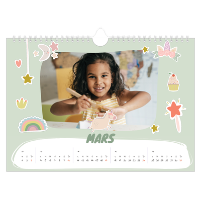 Calendrier photo A4 — Licorne magique [Mars]