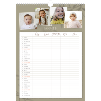 Calendrier photo A3 — Agenda terre à terre - Famille de 5