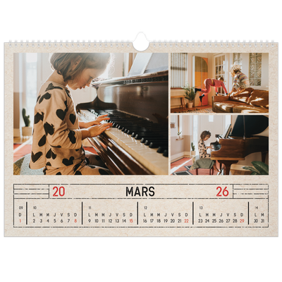 Calendrier photo A3 — Craft effet tampon [Mars]