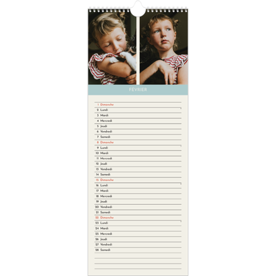 Calendrier mural long  — Chapitres pastel [Février]