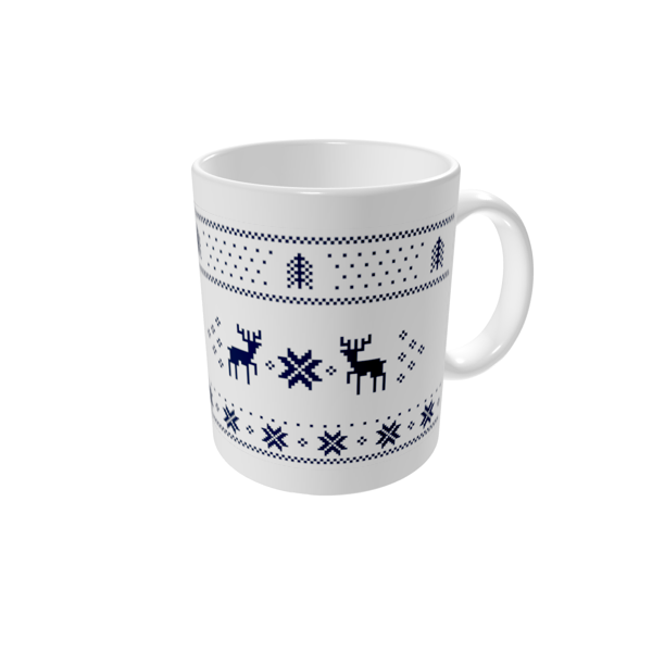 Mug personnalisé — Noël pixelisé bleu
