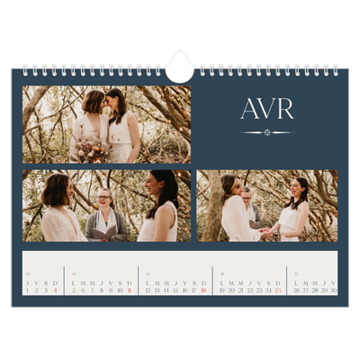 Calendrier photo A4 — Ardoise et sérifs [Avril]