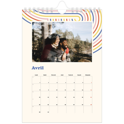 Calendrier photo A5 — Rayures rétros [Avril]