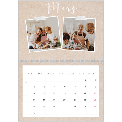 Calendrier photo A4 double (30 x 40 cm) — Calendrier-album [Mars]