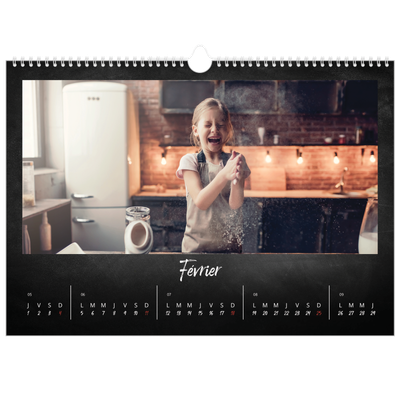 Calendrier photo A3 — Tableau et craie [Février]