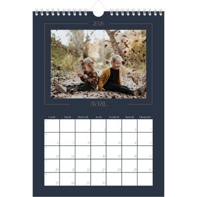 Calendrier photo A4 (20 x 30 cm) — Bleu de Prusse [Avril]