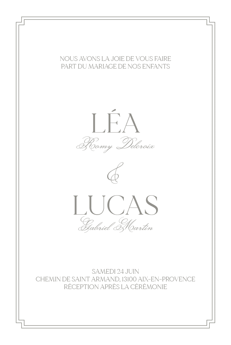 Cartons d'invitation — Belle typographie