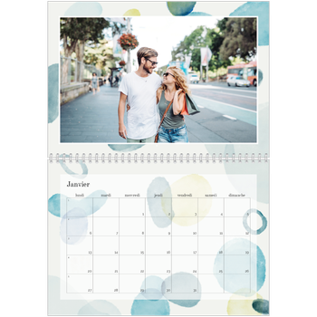 Calendrier photo A4 double — Pluie d'aquarelle