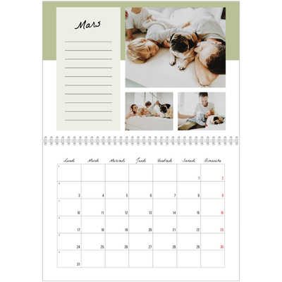 Calendrier photo A4 double (30 x 40 cm) — Agenda 'To Do' list [Mars]