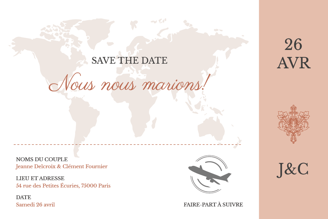 Save the date — Un aller pour l'éternité