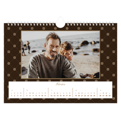 Calendrier photo A4 — Noir et blanc vintage [Février]