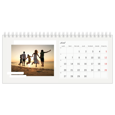 Calendrier de bureau — Tons neutres [Avril]