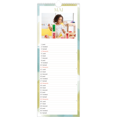Calendrier mural long  — Effet pinceau [couverture]