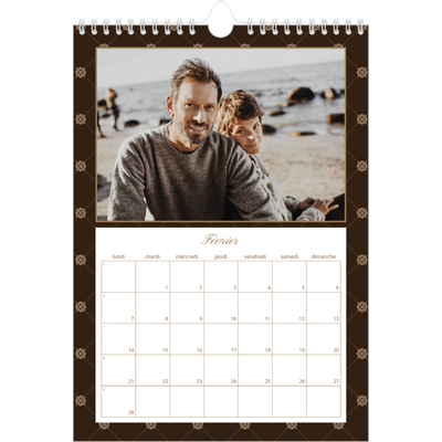 Calendrier photo A4 (20 x 30 cm) — Noir et blanc vintage [Février]