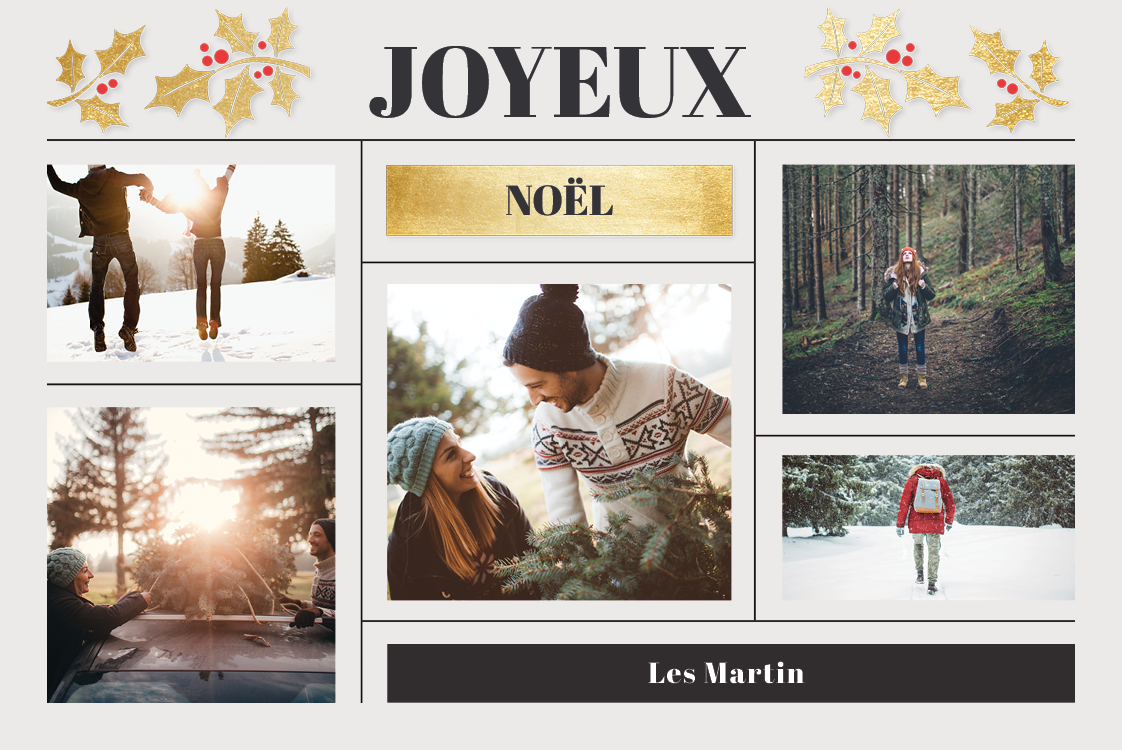 Faire-part & Cartes — Houx doré