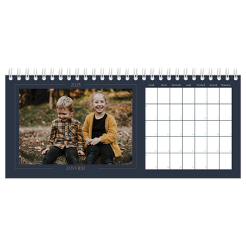 Calendrier de bureau — Bleu de Prusse