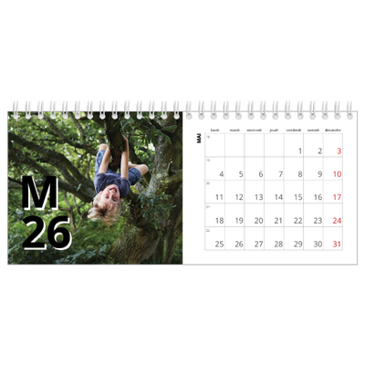 Calendrier de bureau — Jolie lettre [couverture]