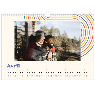 Calendrier photo A3 — Rayures rétros [Avril]