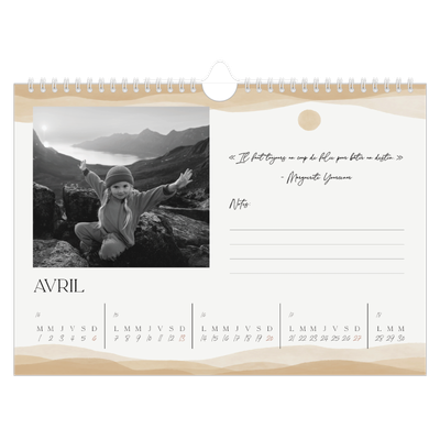 Calendrier photo A4 — Citations inspirantes [Avril]
