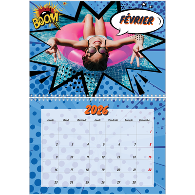 Calendrier photo A4 double (30 x 40 cm) — Bande dessinée [Février]