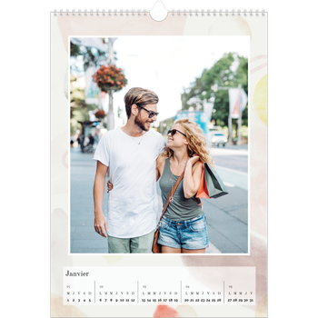 Calendrier photo A3 — Pluie d'aquarelle