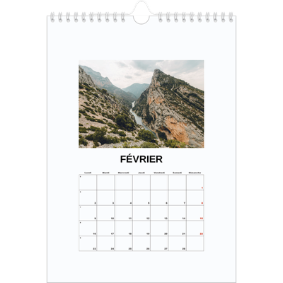 Calendrier photo A4 (20 x 30 cm) — Simple photo [Février]