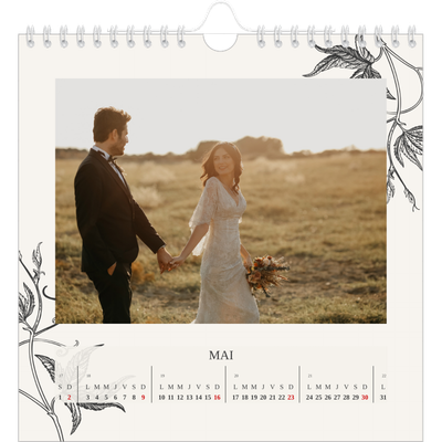Calendriers annuels carré — Encre & lierre [Mai]