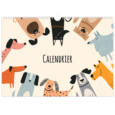 Calendrier photo A3 — Pattes de chien et gribouillis [couverture]