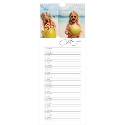 Calendrier mural long  — Instantanés et calligraphie [couverture]