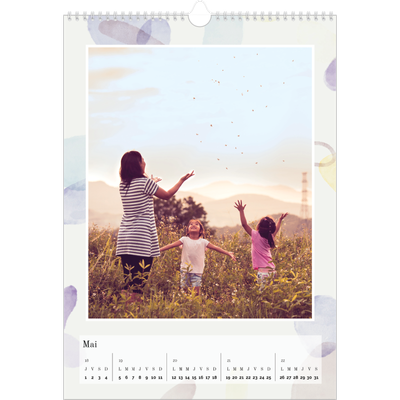 A3 Calendrier annuel — Pluie d'aquarelle [couverture]