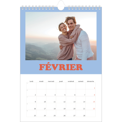 Calendrier photo A4 (20 x 30 cm) — Cadres rétro [Février]