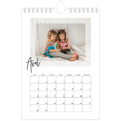 Calendrier photo A5 — Cadre clair [Avril]