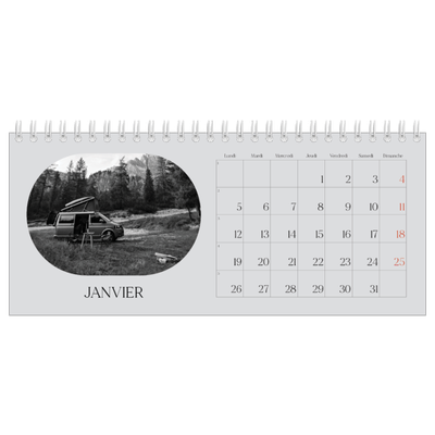 Calendrier de bureau — Sur la route [Janvier]