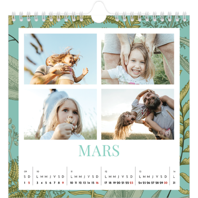 Calendriers annuels carré — Papier peint floral [Mars]