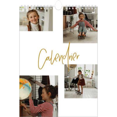 Calendrier photo A4 (20 x 30 cm) — Calligraphie dorée [couverture]
