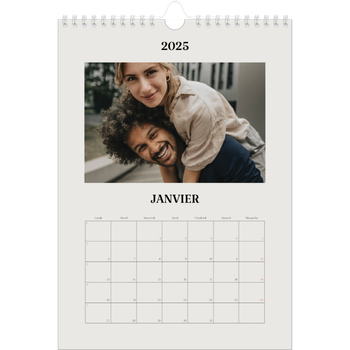 Calendrier photo A4 — Ivoire simple