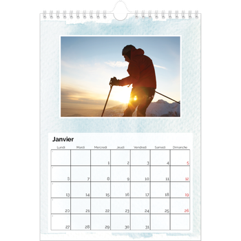 Calendrier photo A4 — Effet aquarelle