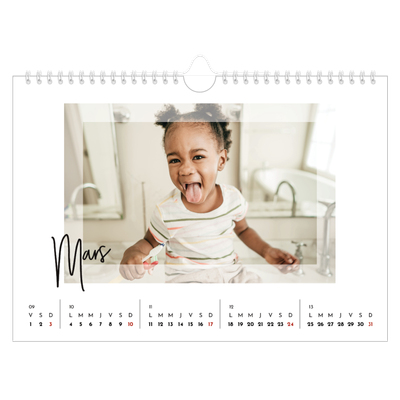 Calendrier photo A4 — Cadre clair [Mars]