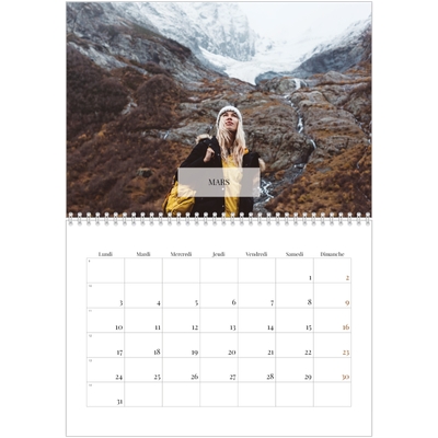 Calendrier photo A4 double (30 x 40 cm) — Superposition discrète [Mars]