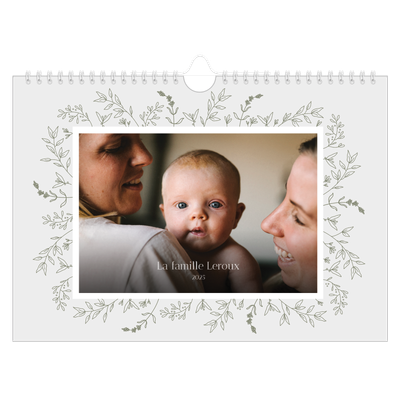 Calendrier photo A4 — Fleurs dessinées [couverture]