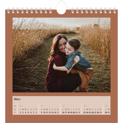 Calendriers annuels carré — Terracotta [Mars]