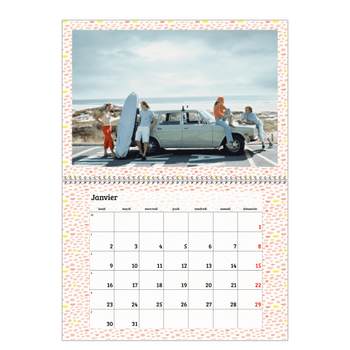 Calendrier photo A4 double — Papier peint minimaliste